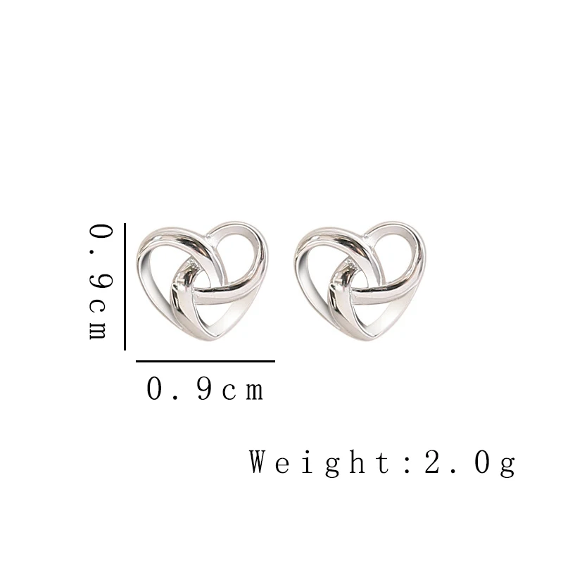 Brincos Coração Vazado Minimalistas em Prata - Imagem 7