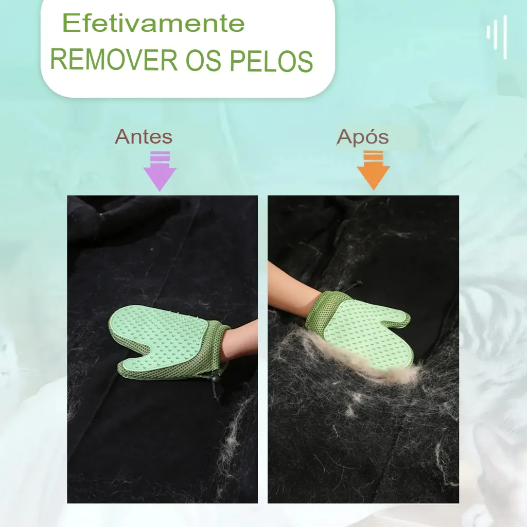 Luva Removedora de Pelos e Escova para Animais de Estimação - Imagem 9