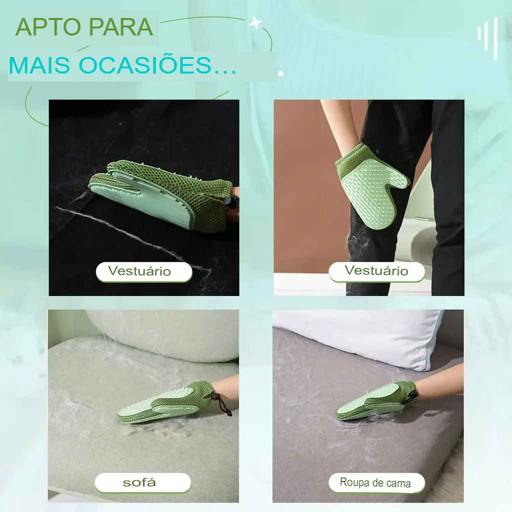 Luva Removedora de Pelos e Escova para Animais de Estimação - Imagem 11