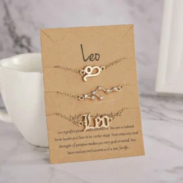 Conjunto de Pulseiras Constellation Signo Astral com Strass para Presentear