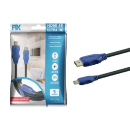 Cabo HDMI 2.0 com Mini HDMI 4K Ultrahd 3D Armadura 5 Metros