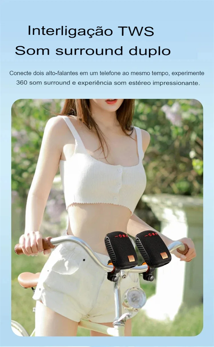 Caixa de Som Bluetooth TG392 à Prova d'Água para Bicicleta e Patinete - Imagem 14