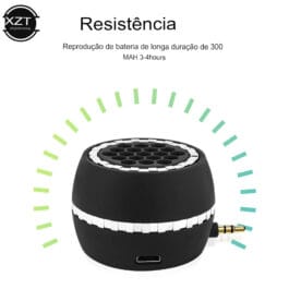 Mini Caixa de Som Portátil Wireless com Entrada 3.5mm