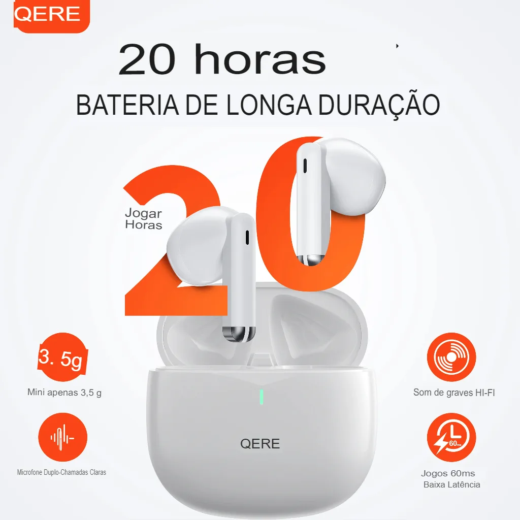 Fones Sem Fio QERE E28 Bluetooth 5.3 com Microfone HD e Baixa Latência - Imagem 7