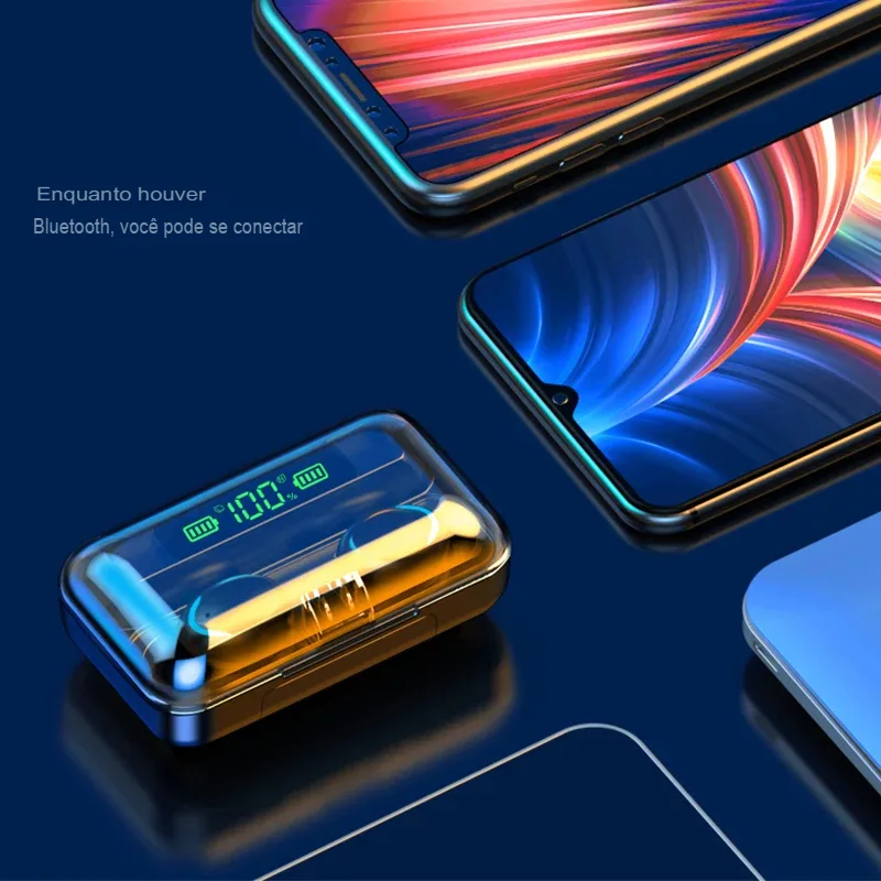Fones de Ouvido TWS Bluetooth 9D Stereo Esportivo à Prova d'Água - Imagem 5