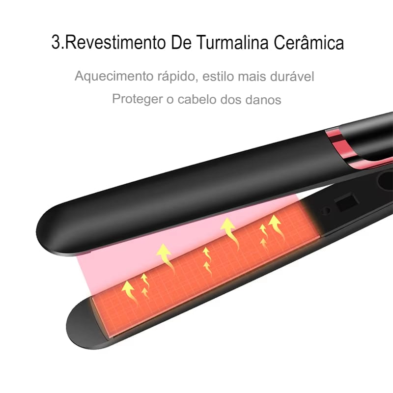 Prancha Alisadora Profissional Cerâmica Íons LCD Cabelo Seco e Molhado - Imagem 15