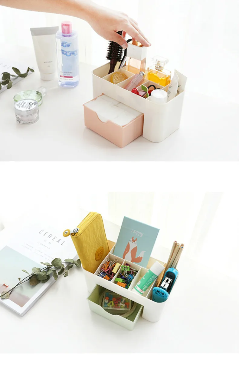 Organizador de Maquiagem em Acrílico com Gaveta e Porta-Pincéis - Imagem 11