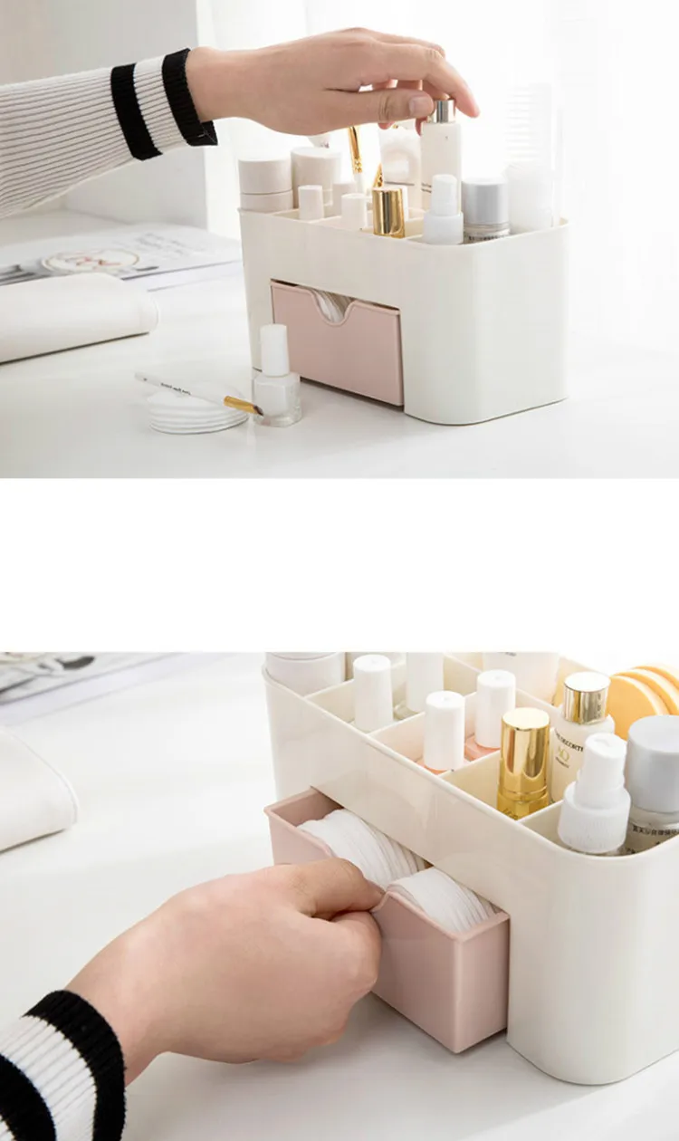 Organizador de Maquiagem em Acrílico com Gaveta e Porta-Pincéis - Imagem 10