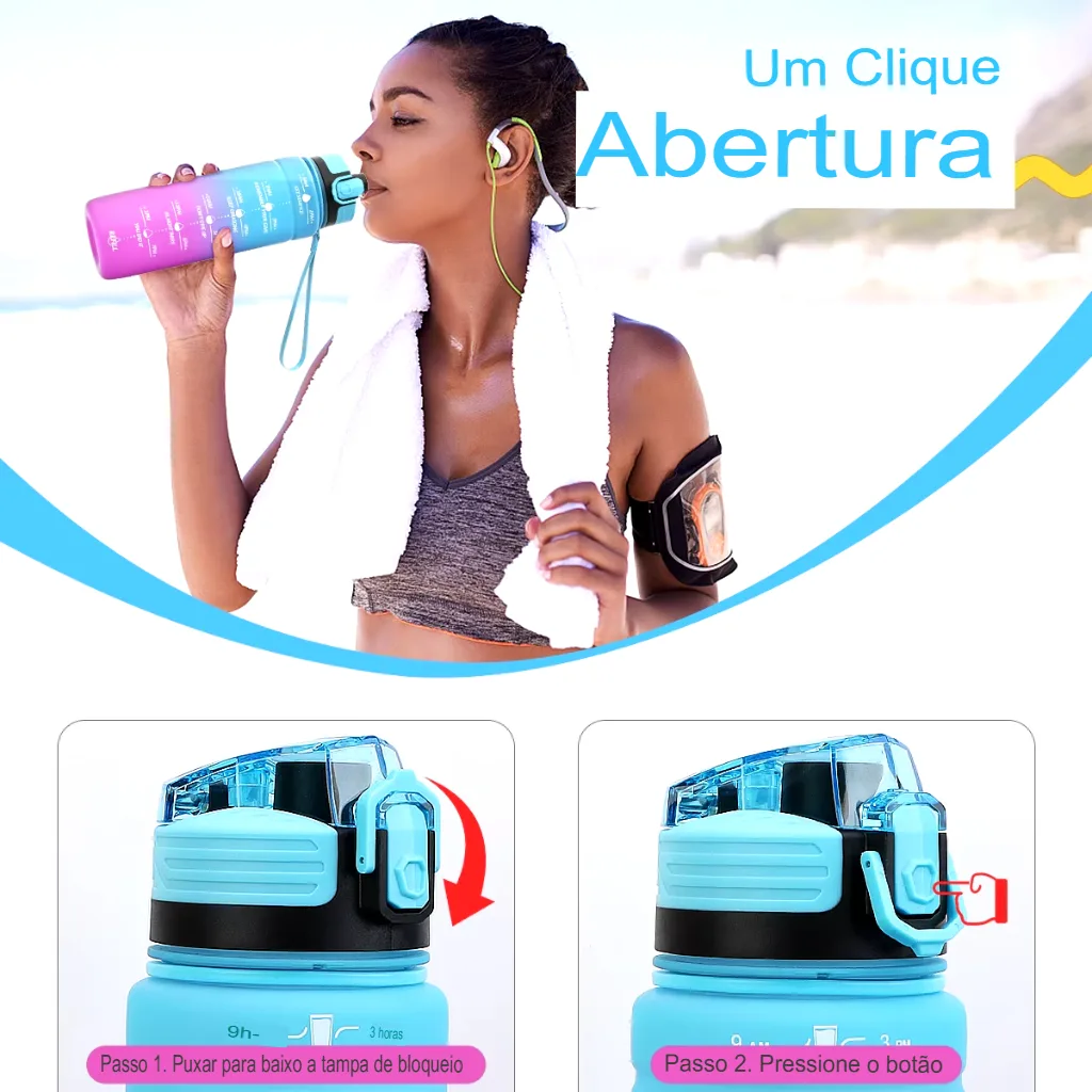 Garrafa Esportiva BPA Free - Leve e Antivazamento para Crianças e Adultos - Imagem 19