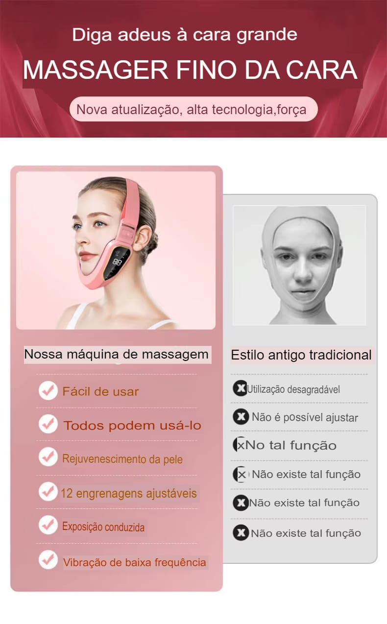 Dispositivo Facial de Fototerapia LED e Massagem Vibratória para Lifting - Imagem 12