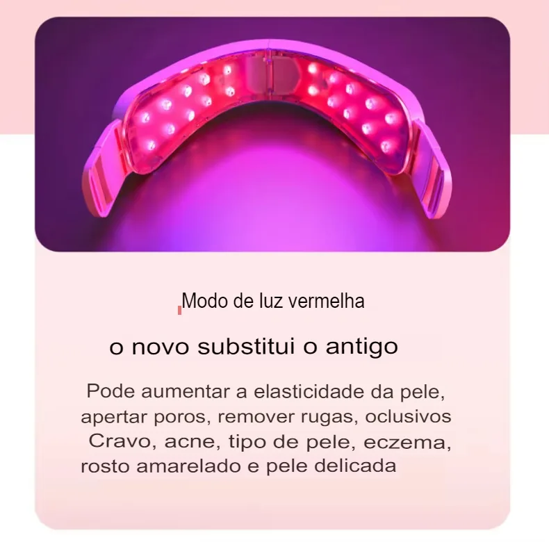Dispositivo Facial de Fototerapia LED e Massagem Vibratória para Lifting - Imagem 16