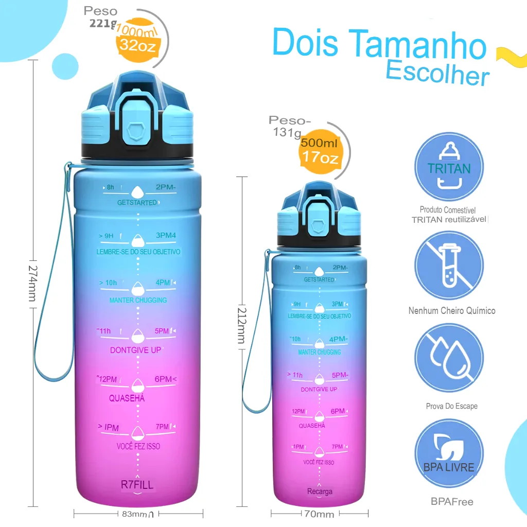 Garrafa Esportiva BPA Free - Leve e Antivazamento para Crianças e Adultos - Imagem 23