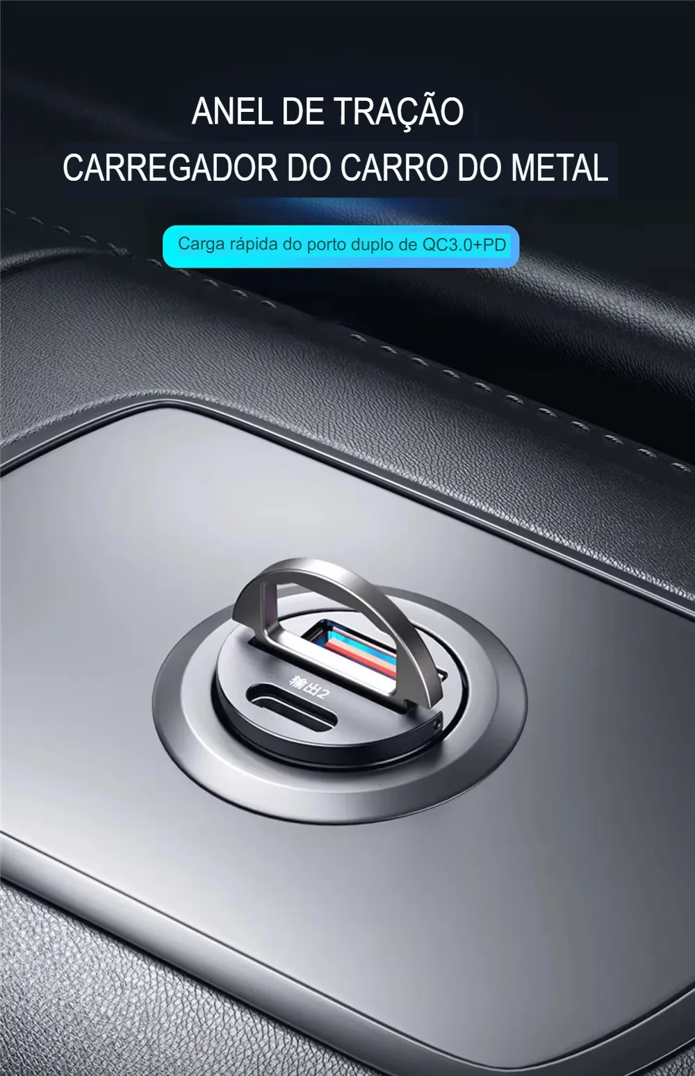 Carregador Rápido QC3.0/PD 200W para Carro USB C e iPhone - Imagem 3