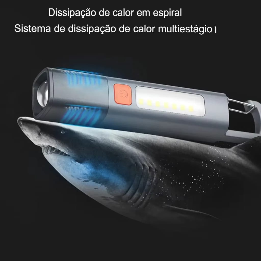 Lanterna Portátil Recarregável com LED e Foco Telescópico para Camping - Imagem 7