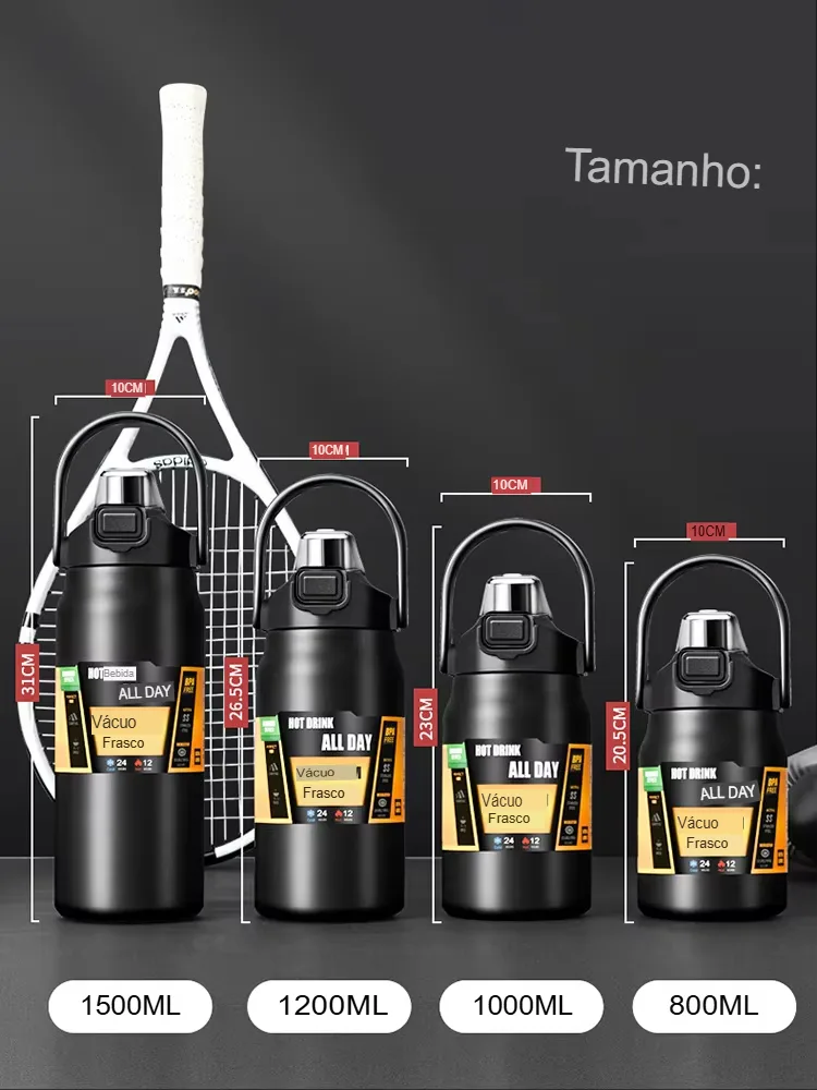 Garrafa Térmica de Aço Inox com Canudo e Tampa de Fechamento Simples - Imagem 16