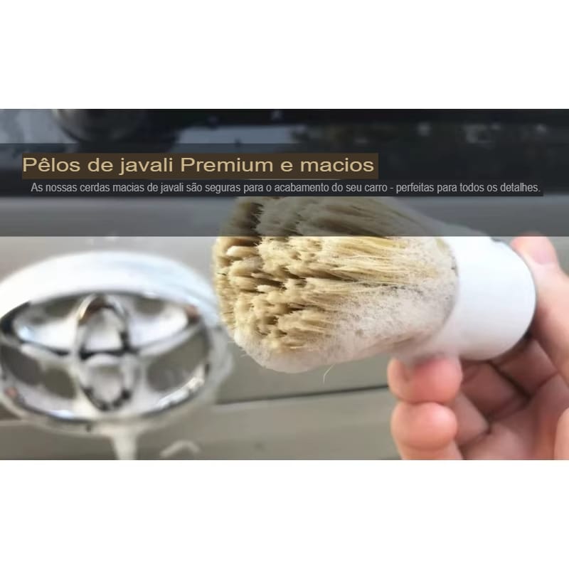 Pincel Detalhador com Cerdas de Javali para Limpeza de Carros - Imagem 11