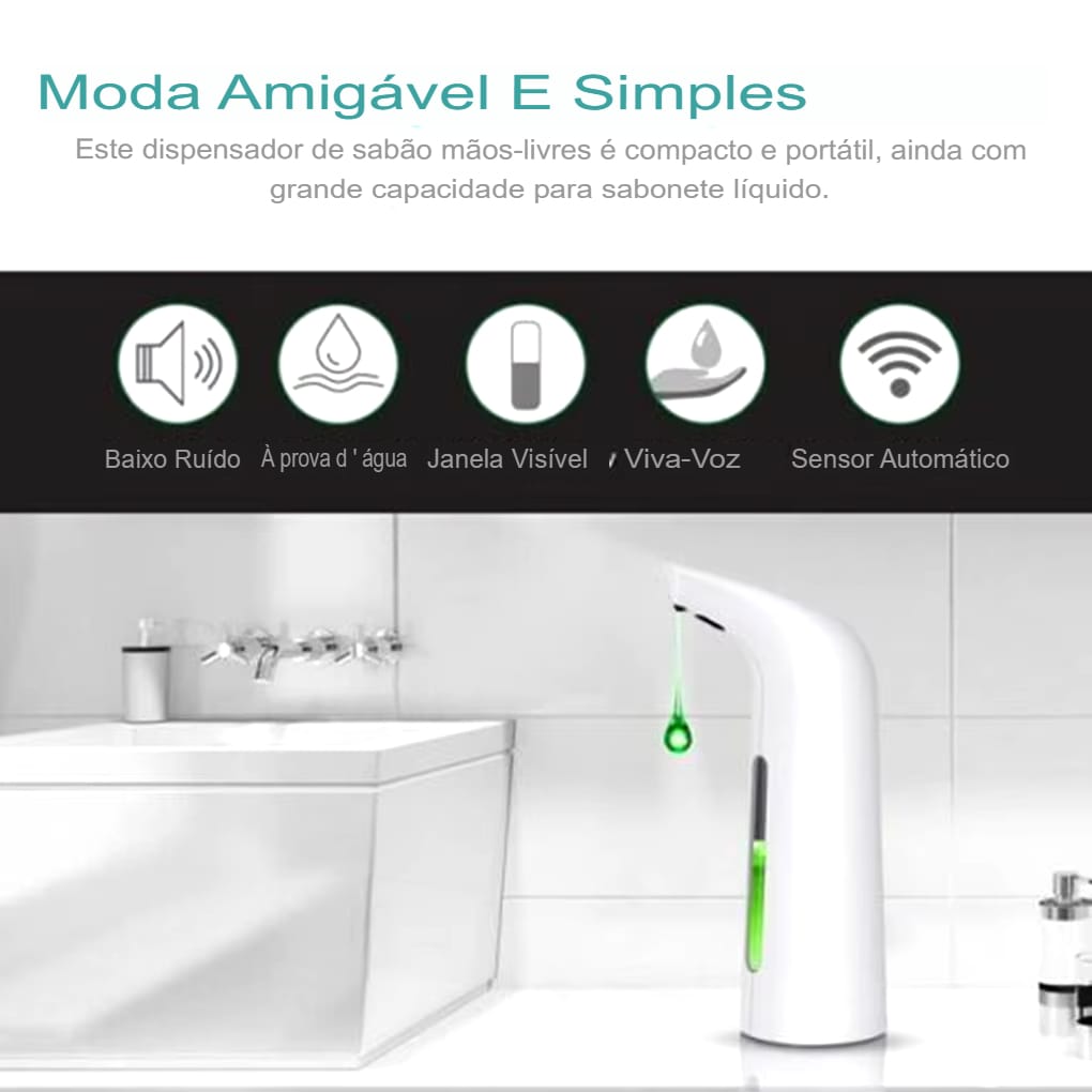 Dispenser Automático Sem Toque com Sensor IR - Dourado - Imagem 13