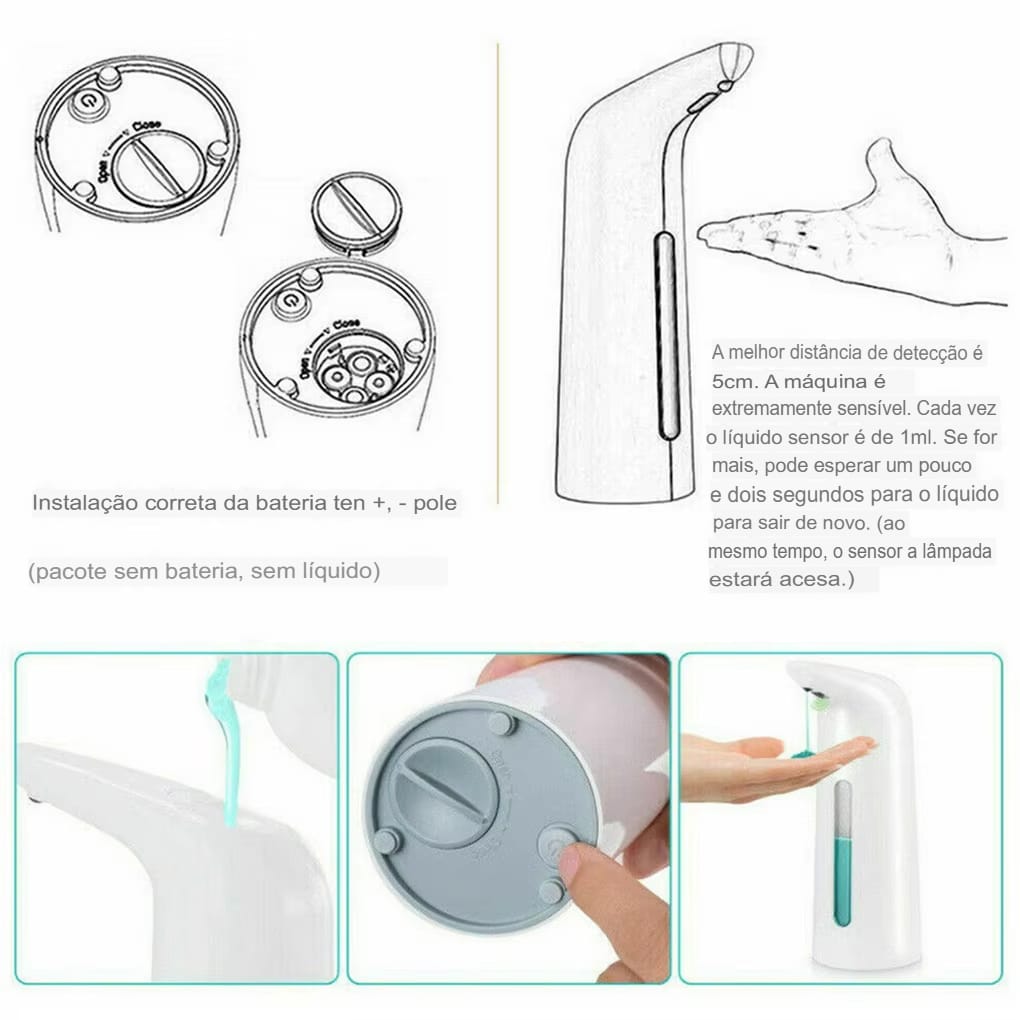 Dispenser Automático Sem Toque com Sensor IR - Dourado - Imagem 19