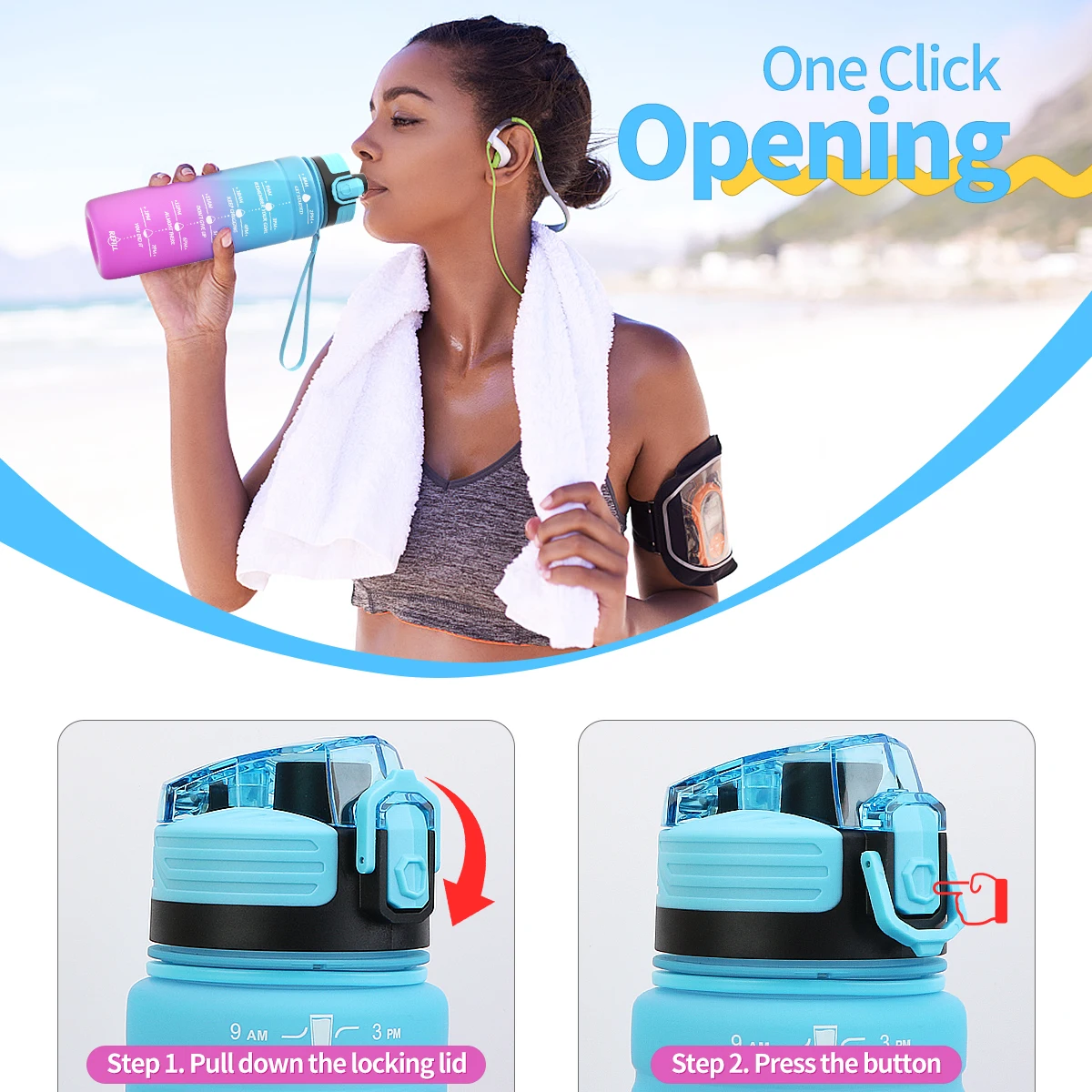 Garrafa Esportiva BPA Free - Leve e Antivazamento para Crianças e Adultos - Imagem 3