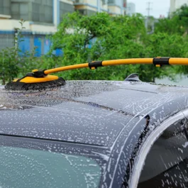 Escova de Limpeza Automotiva Telescópica com Cabo Longo e Cabeça Ajustável