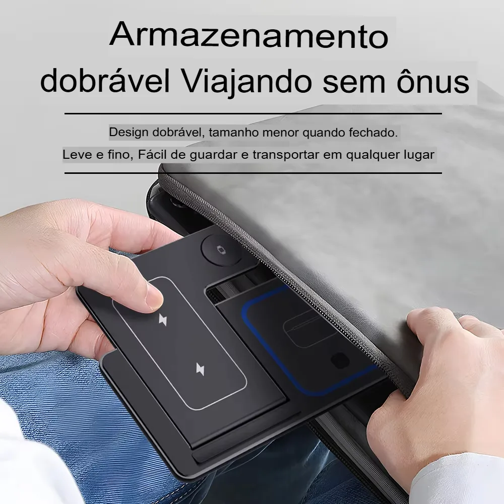 Carregador Sem Fio 3 em 1 Dobr&aacute;vel 30W para iPhone, Apple Watch e AirPods - Imagem 7