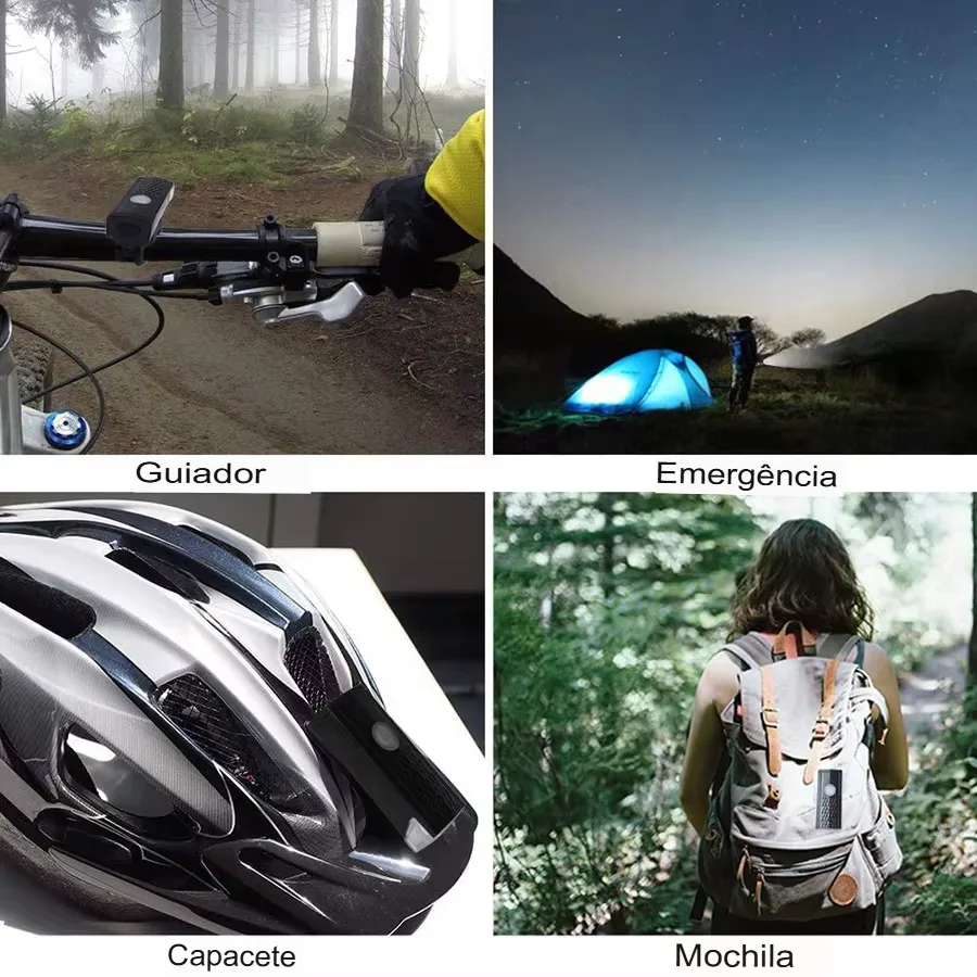 Conjunto de Luz USB Recarregável para Bicicleta com Lanterna e Farol Traseiro - Imagem 11