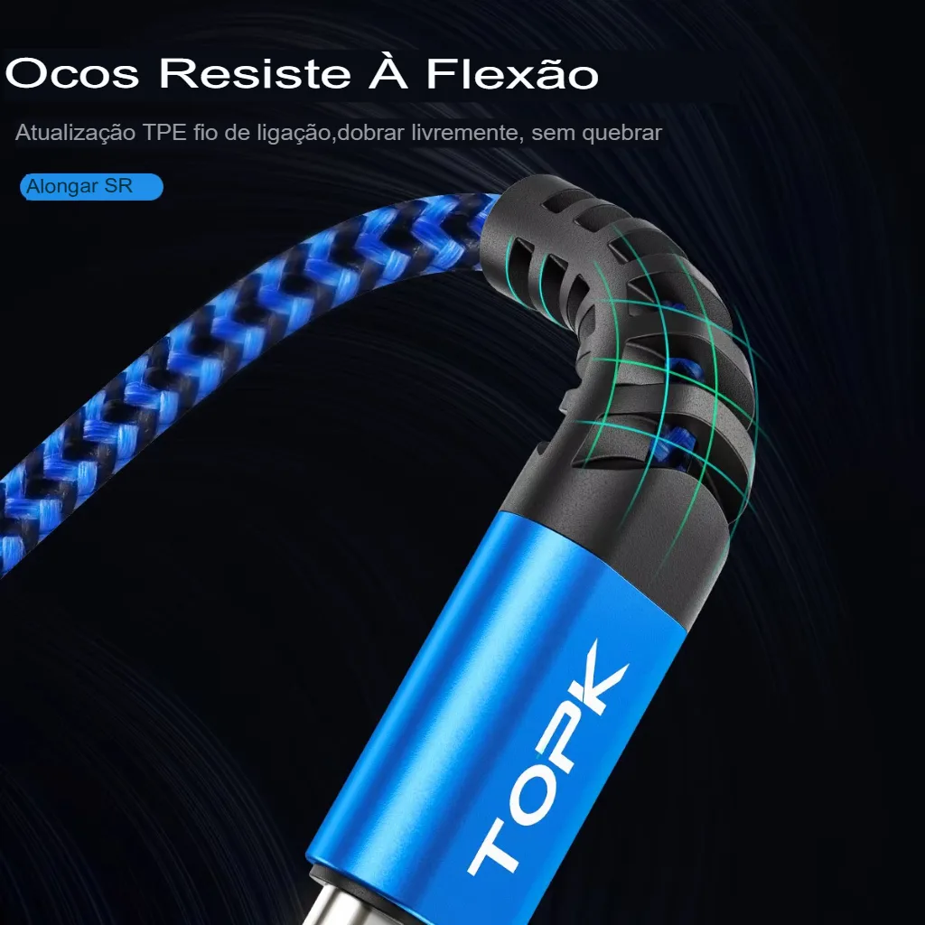 Cabo USB-C de 1m e 2m para Carregamento Rápido Compativel com Samsung e Outros - Imagem 3