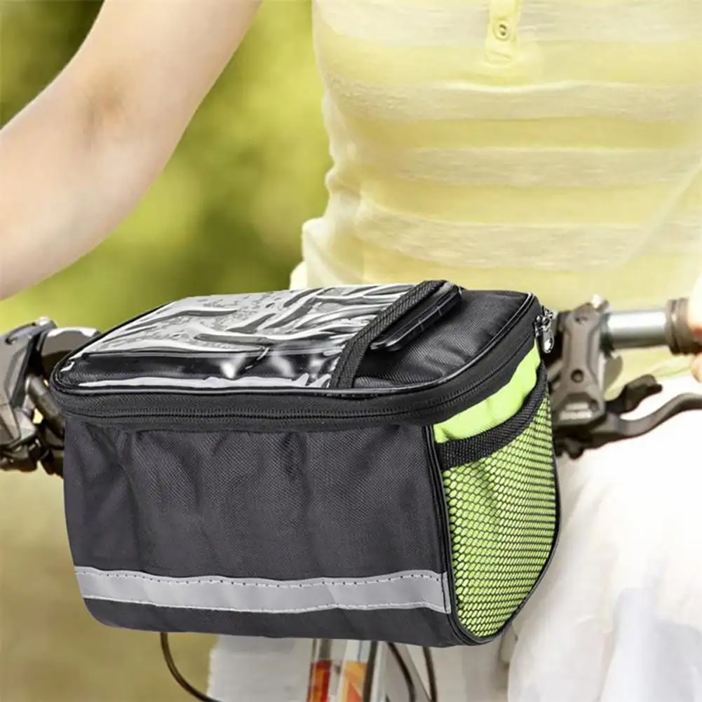 Bolsa de Guidão para Bicicleta Impermeável com Faixa Refletiva - Imagem 5
