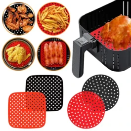 Tapetes de Silicone Reutilizáveis para Air Fryer em Diferentes Formatos