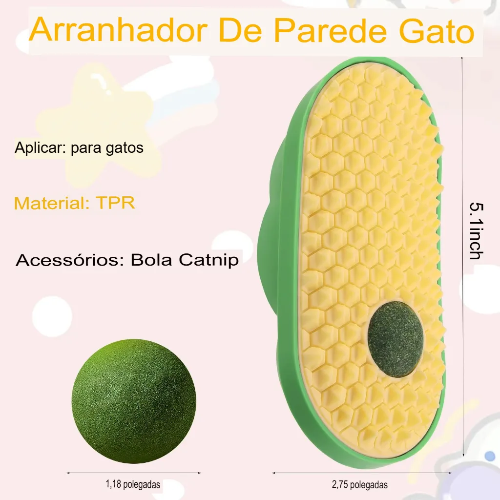 Escova Massageadora para Gatos com Arranhador de Parede - Imagem 5