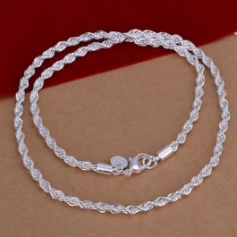 Pulseira de Prata Torcida Estilo Único para Mulheres e Homens