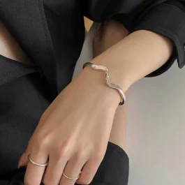 Pulseira Y2K Ajustável com Pedra da Lua para Mulheres