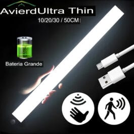 Lâmpada LED com Sensor de Movimento e USB Recarregável para Ambientes