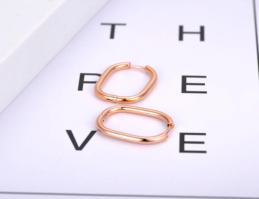 Brincos Hoop Geométricos de Aço Inoxidável Lokaer - Imagem 12