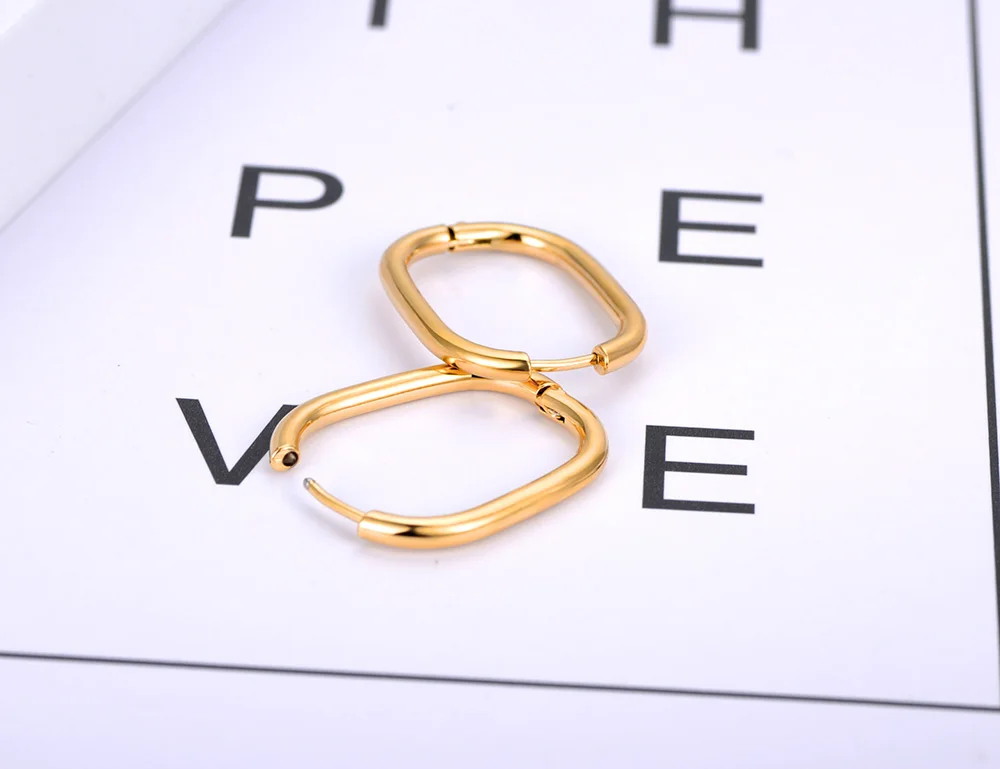 Brincos Hoop Geométricos de Aço Inoxidável Lokaer - Imagem 13