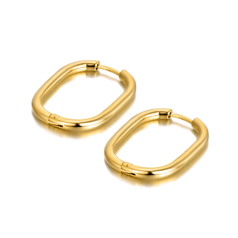 Brincos Hoop Geométricos de Aço Inoxidável Lokaer - Imagem 11