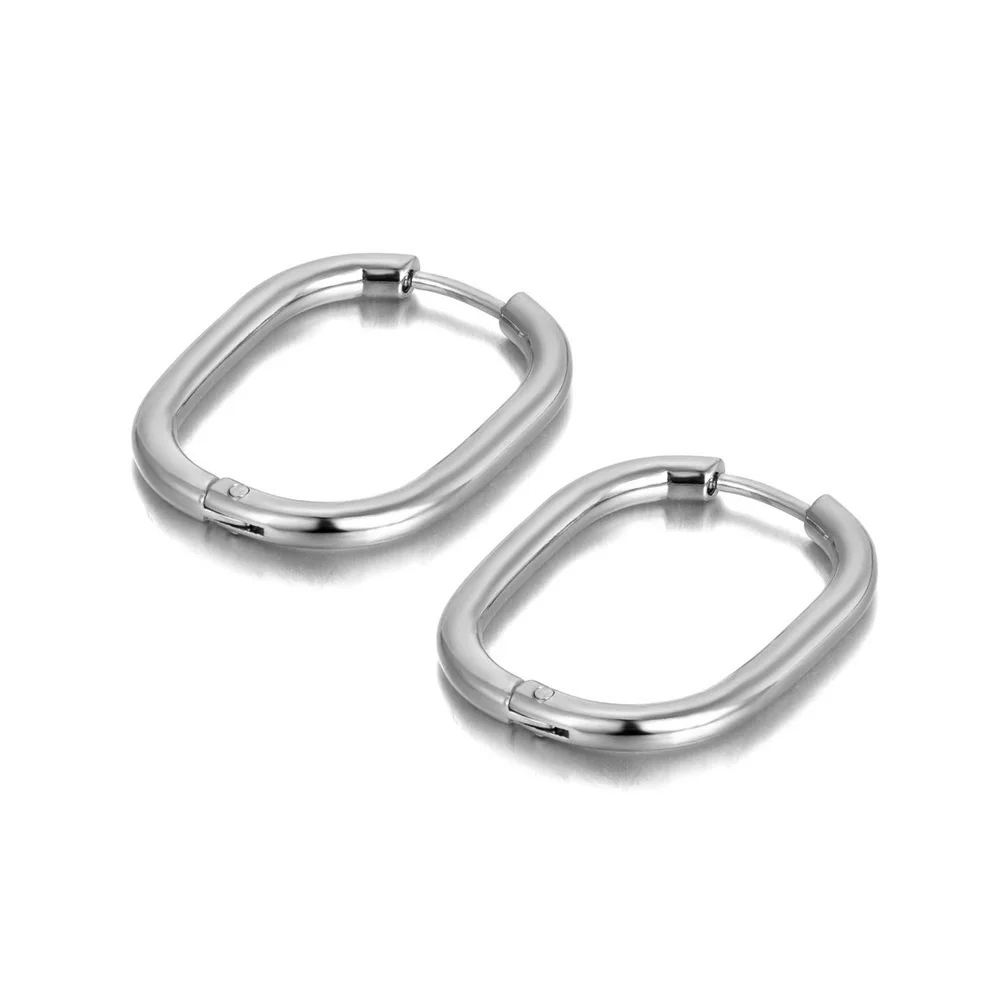 Brincos Hoop Geométricos de Aço Inoxidável Lokaer - Imagem 9