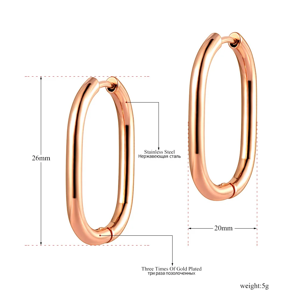 Brincos Hoop Geométricos de Aço Inoxidável Lokaer - Imagem 3