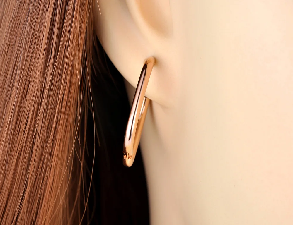 Brincos Hoop Geométricos de Aço Inoxidável Lokaer - Imagem 5