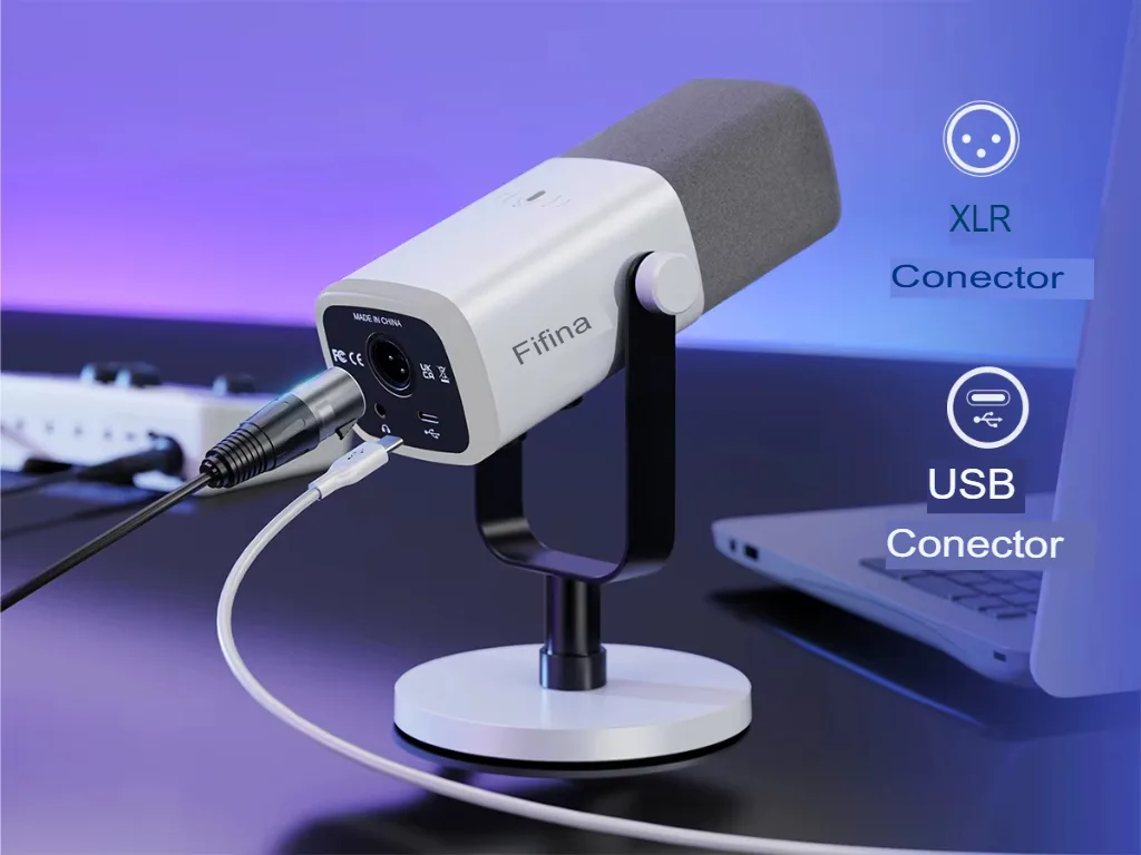 Microfone Dinâmico FIFINE AM8W XLR/USB com RGB e Mudo - Imagem 14