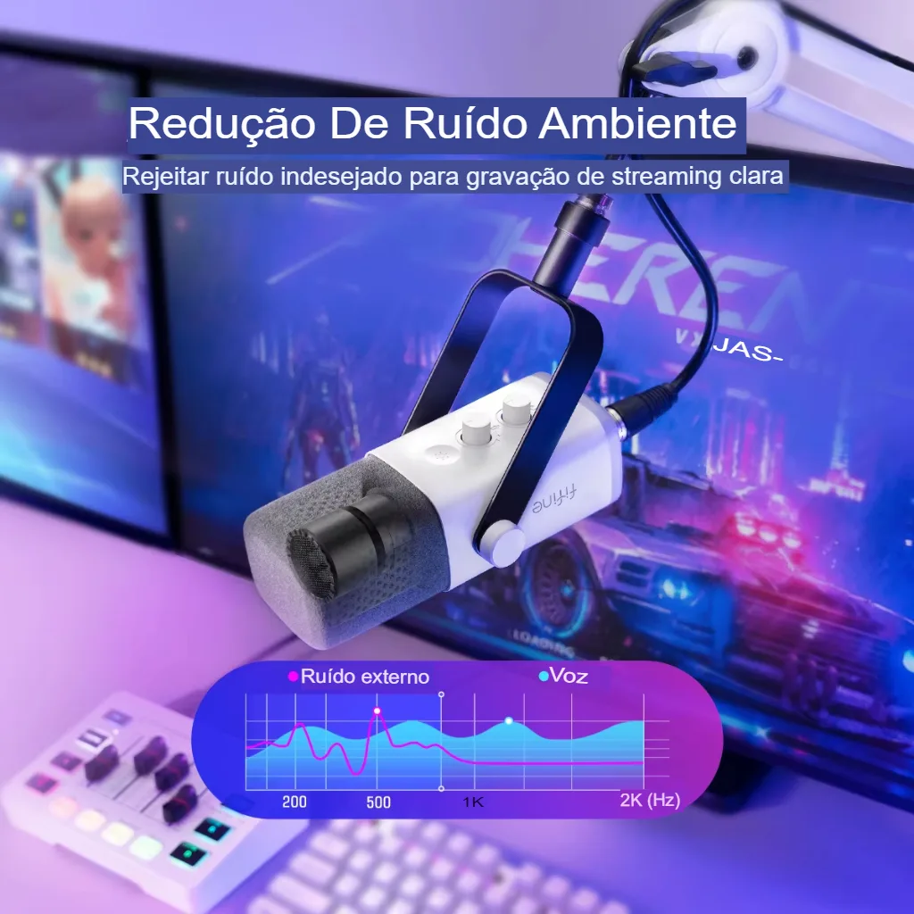 Microfone Dinâmico FIFINE AM8W XLR/USB com RGB e Mudo - Imagem 16
