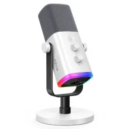 Microfone Din&acirc;mico FIFINE AM8W XLR/USB com RGB e Mudo