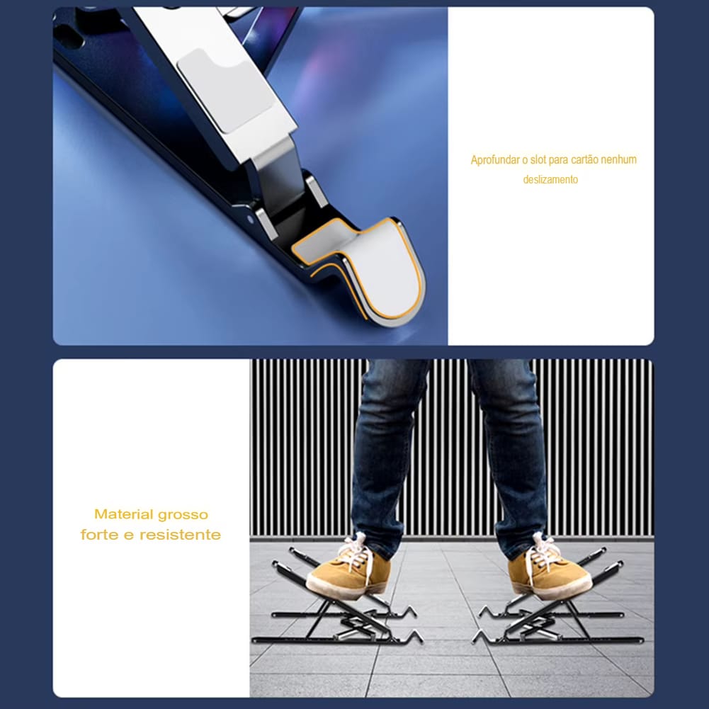 Suporte Cooler para Notebook Dobrável 2/4 Fans RGB Silencioso - Ergonômico e Potente - Imagem 10