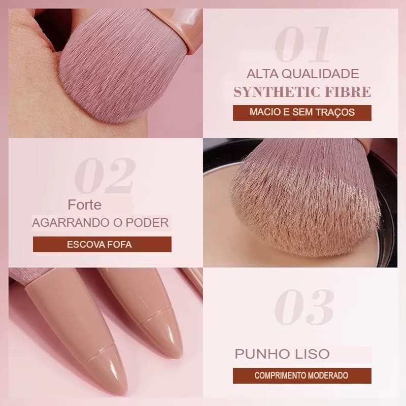 Kit Mini Pincéis de Maquiagem 5 Peças com Espelho - Cerdas Macias e Precisão Compacta - Imagem 13