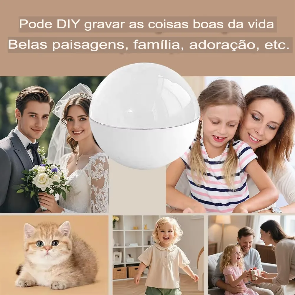 Bola de Memórias 3D: Vídeo, Som e Personalização. Presente Inesquecível! - Imagem 25