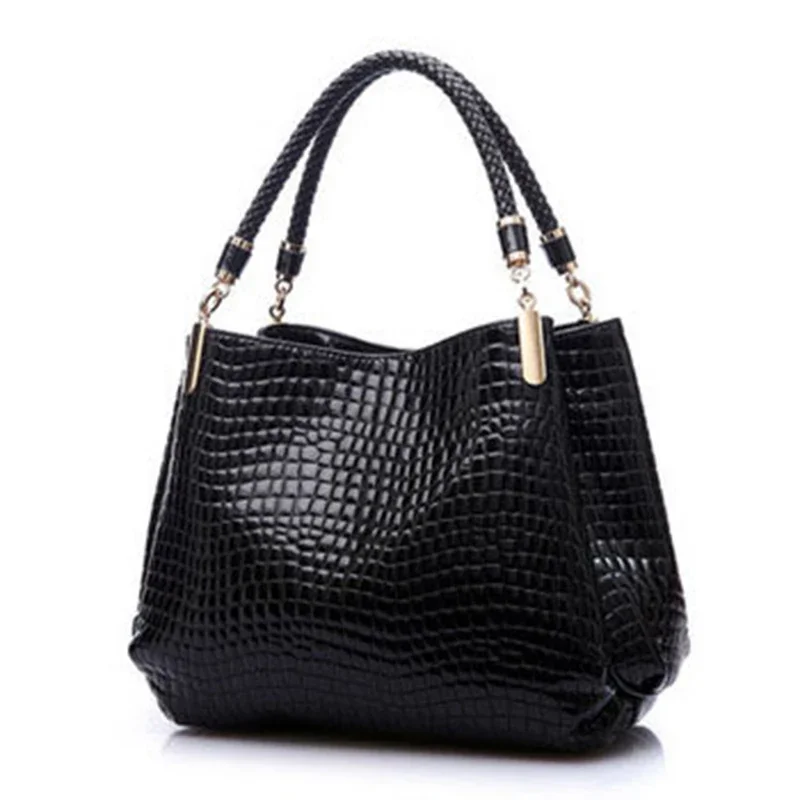 Bolsa Feminina de Luxo Croco Designer: Ombro e Mão em Couro Sintético Premium - Imagem 3