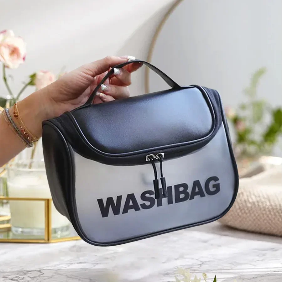 Bolsa Organizadora de Maquiagem e Higiene: Impermeável, Transparente e Perfeita para Viagem! - Imagem 2