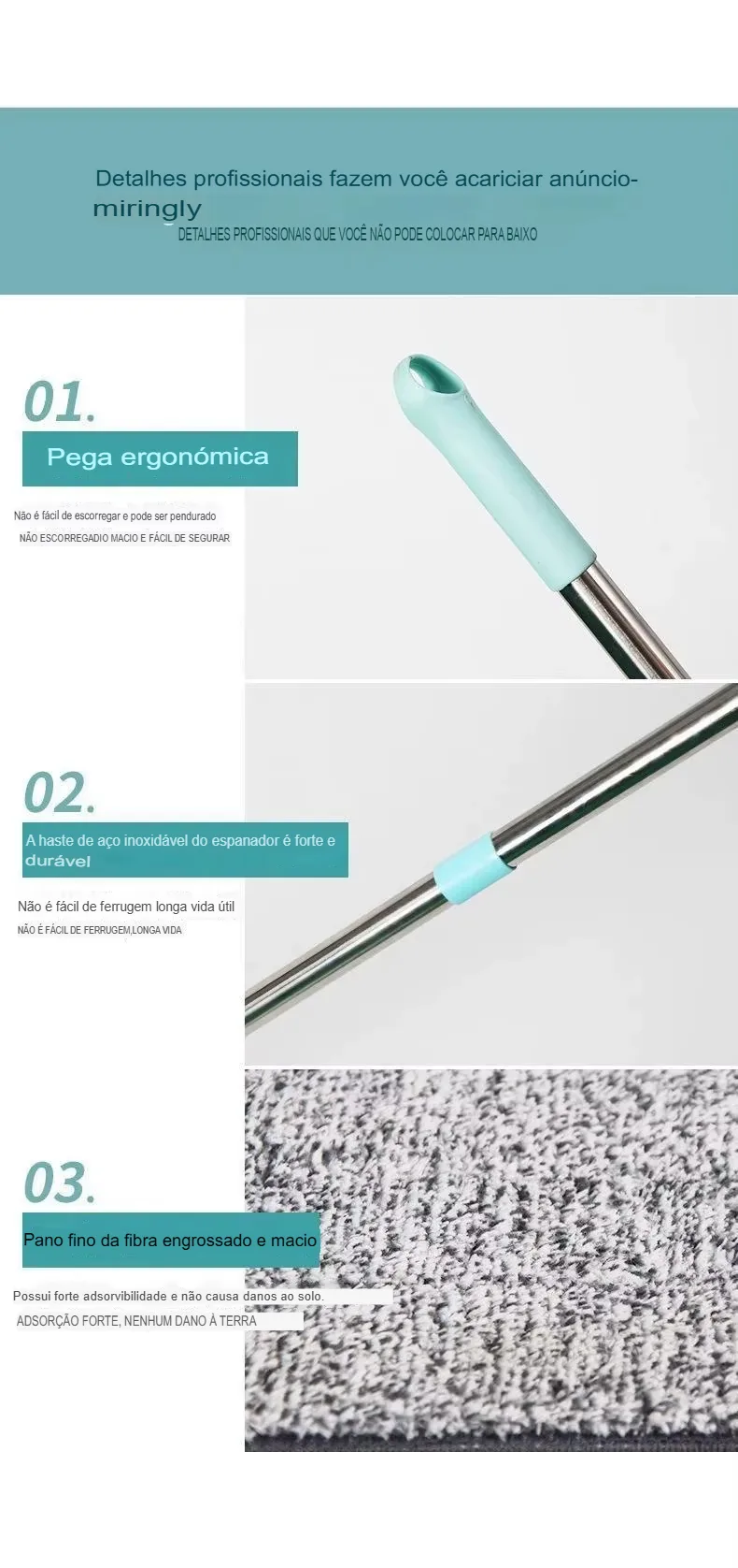 Esfregão Mágico 360° Mãos Livres: Limpeza Rápida e Eficiente para Casa e Escritório - Imagem 15