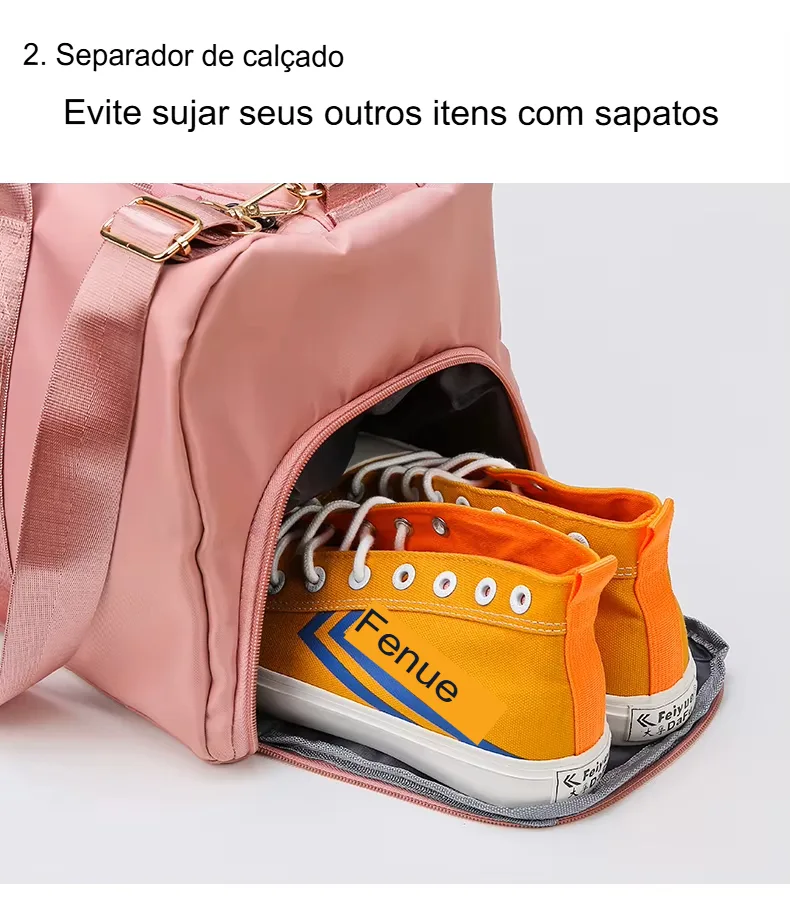 Bolsa de Viagem e Academia Imperme&aacute;vel com Compartimento para Sapatos e Separa&ccedil;&atilde;o Seco/Molhado - Imagem 26