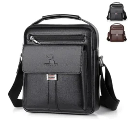 Bolsa Masculina Transversal Couro PU: Estilo, Capacidade e Proteção Diária